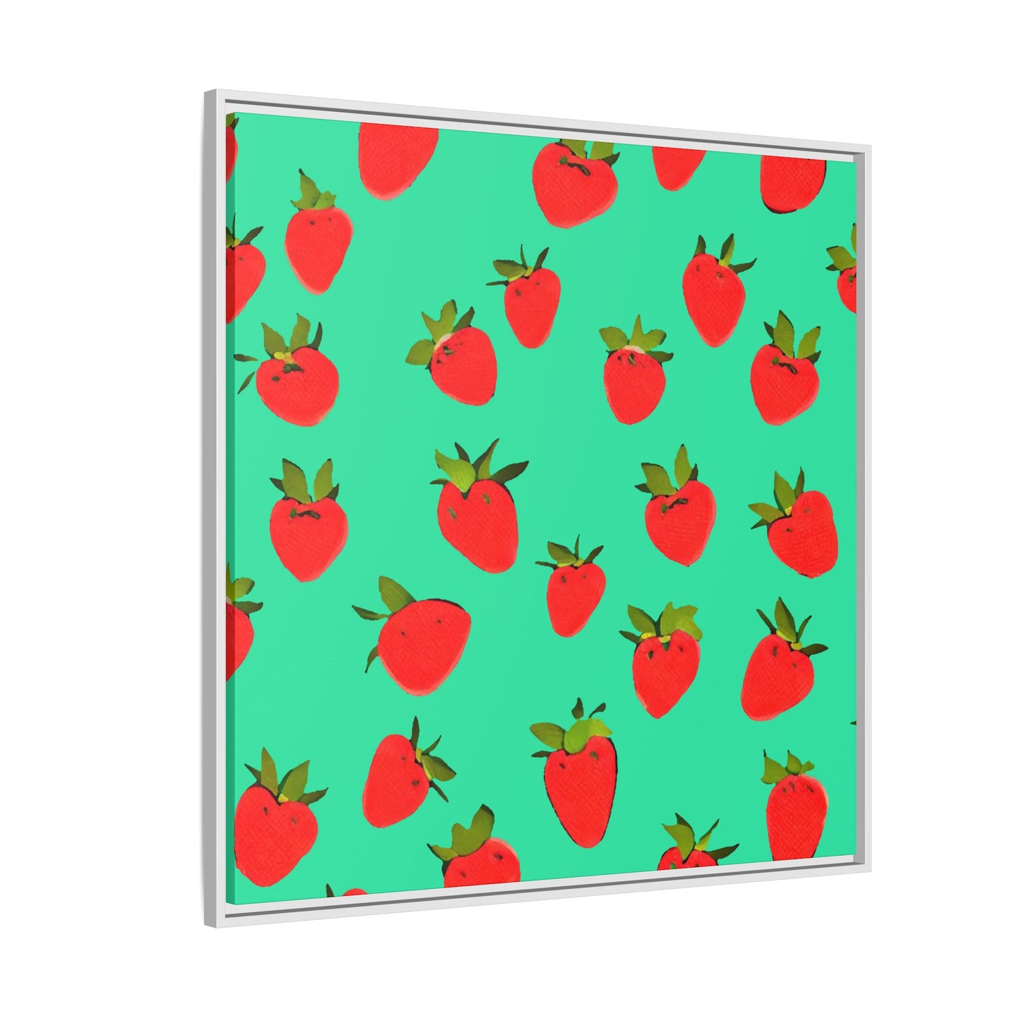 Strawberry Pattern - Framed Canvas