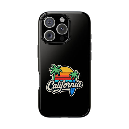 California Sunset Phone Case, Tropical Cell Phone Cover, Beach Lover Gift, Summer Vibes Accessory, Surfing Decor, Personalized Case