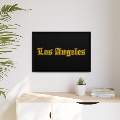 Los Angeles Framed Matte Canvas Art, Urban Wall Decor, Home Gift, City Vibes, Office Decoration, Los Angeles Gift - Golden Edition