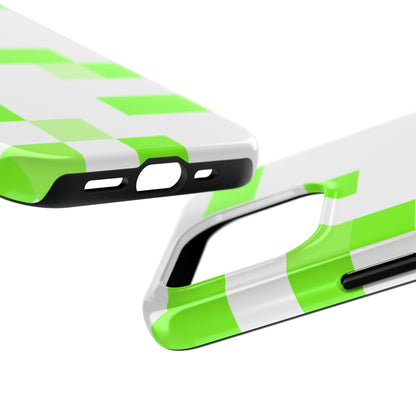 Lime Green Pixel Grid - Phone Case