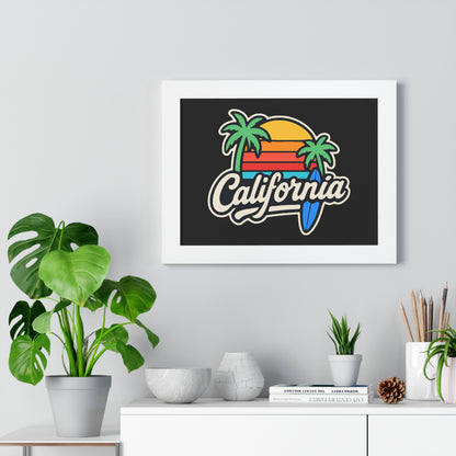California Surf Vibes - Framed Poster