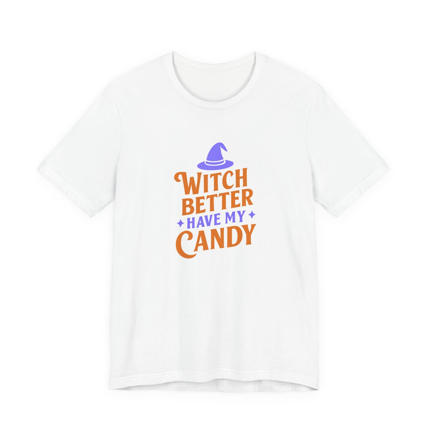 Halloween Witch Candy Tee, Funny Halloween Shirt, Unisex Halloween T-Shirt, Casual Fall Apparel, Trick or Treat Outfit