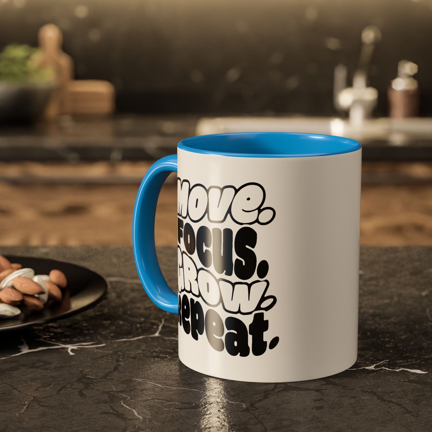 Move. Focus. Grow. Repeat. - Colorful Mug