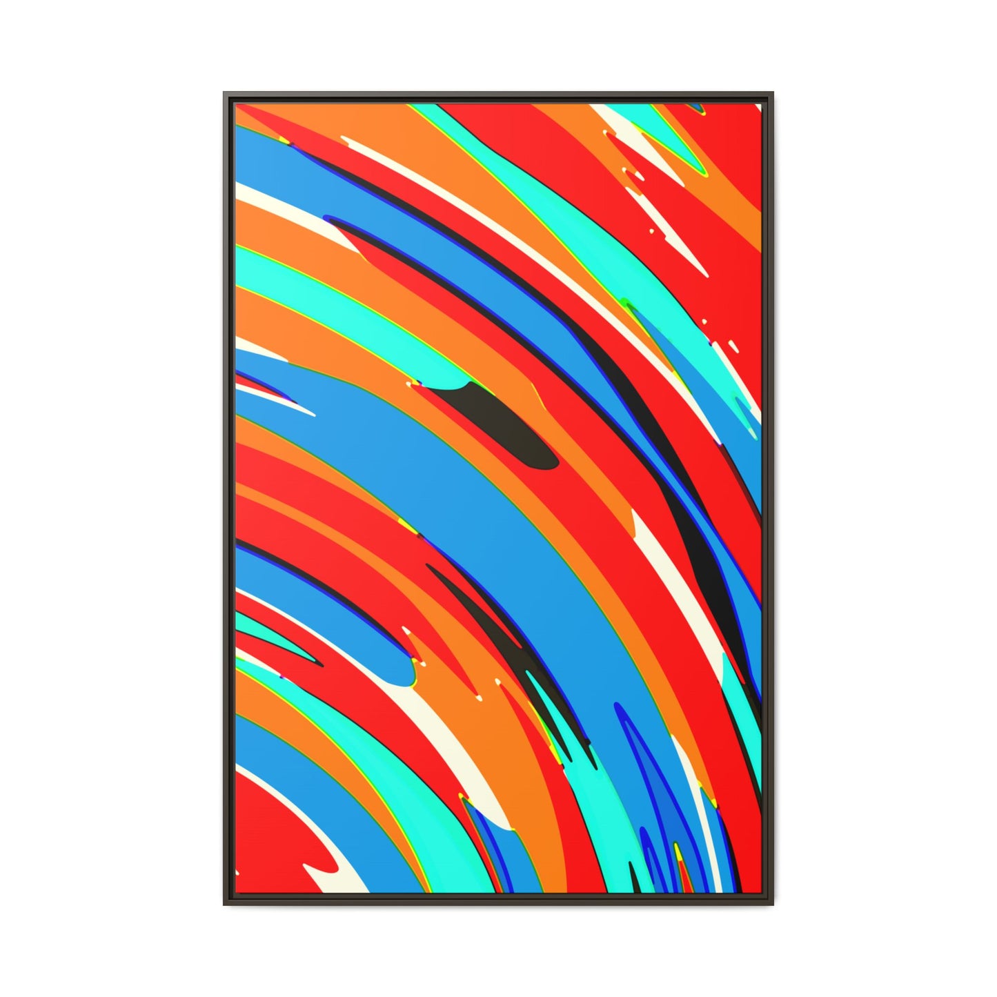 Abstract Rainbow Swirl Arc - Framed Canvas