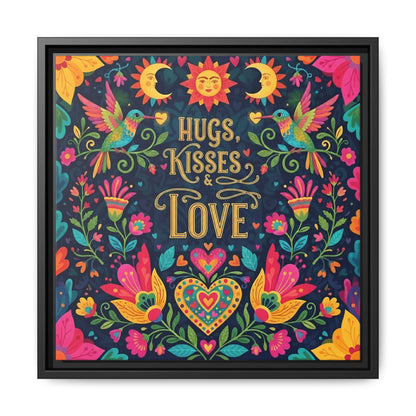 Hugs, Kisses & Love - Framed Canvas