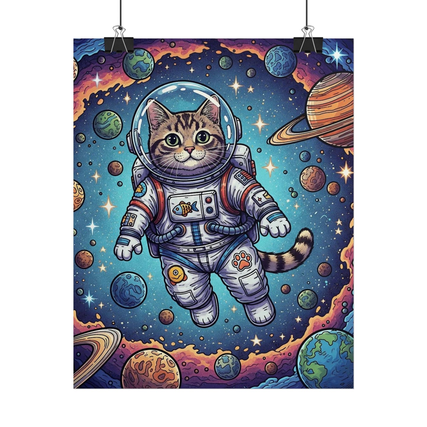 Astronaut Cat - Rolled Poster