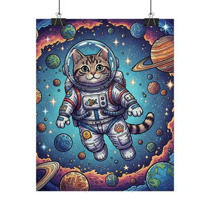 Astronaut Cat - Rolled Poster