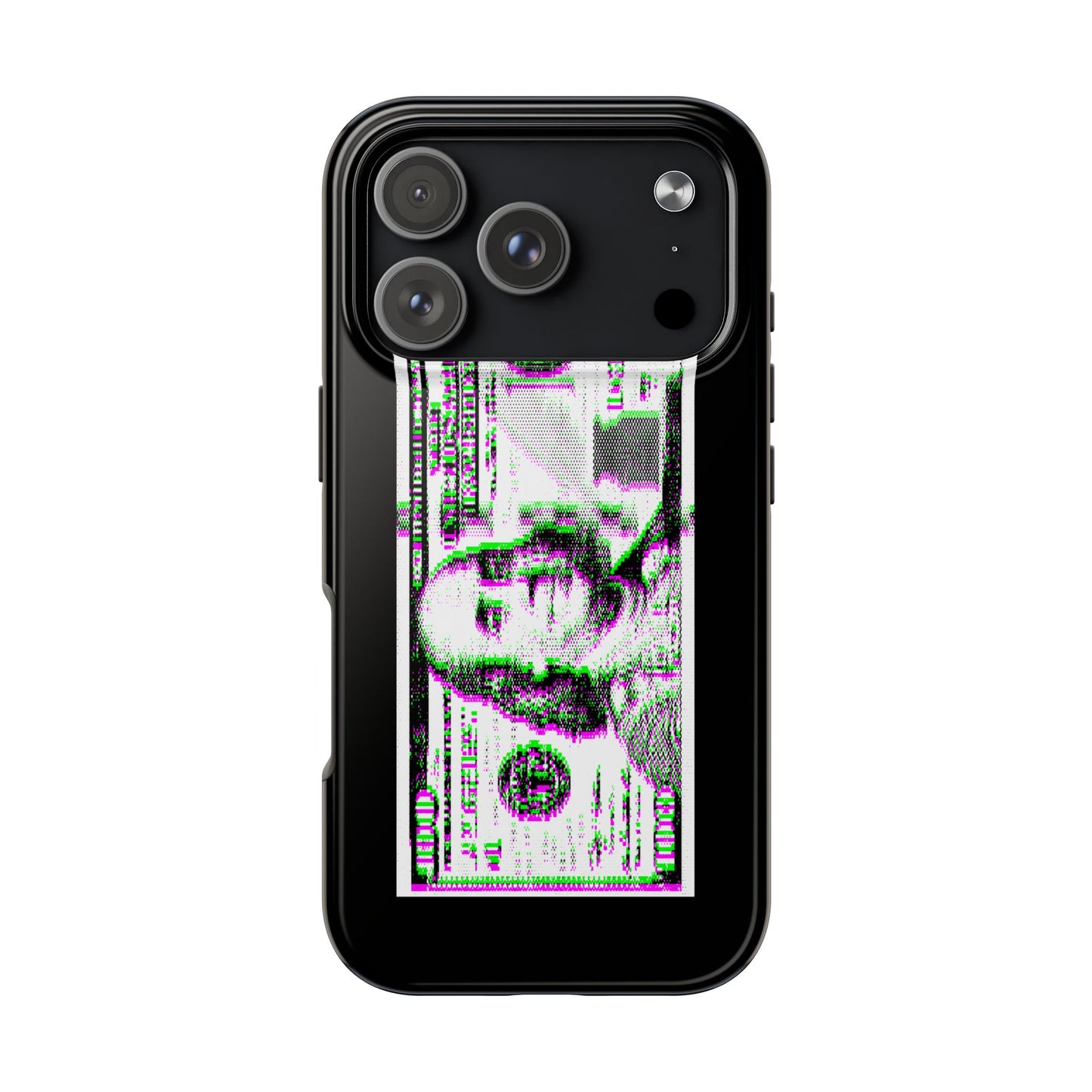 100 Dollars Bill - Green/Magenta Glitch - Phone Case