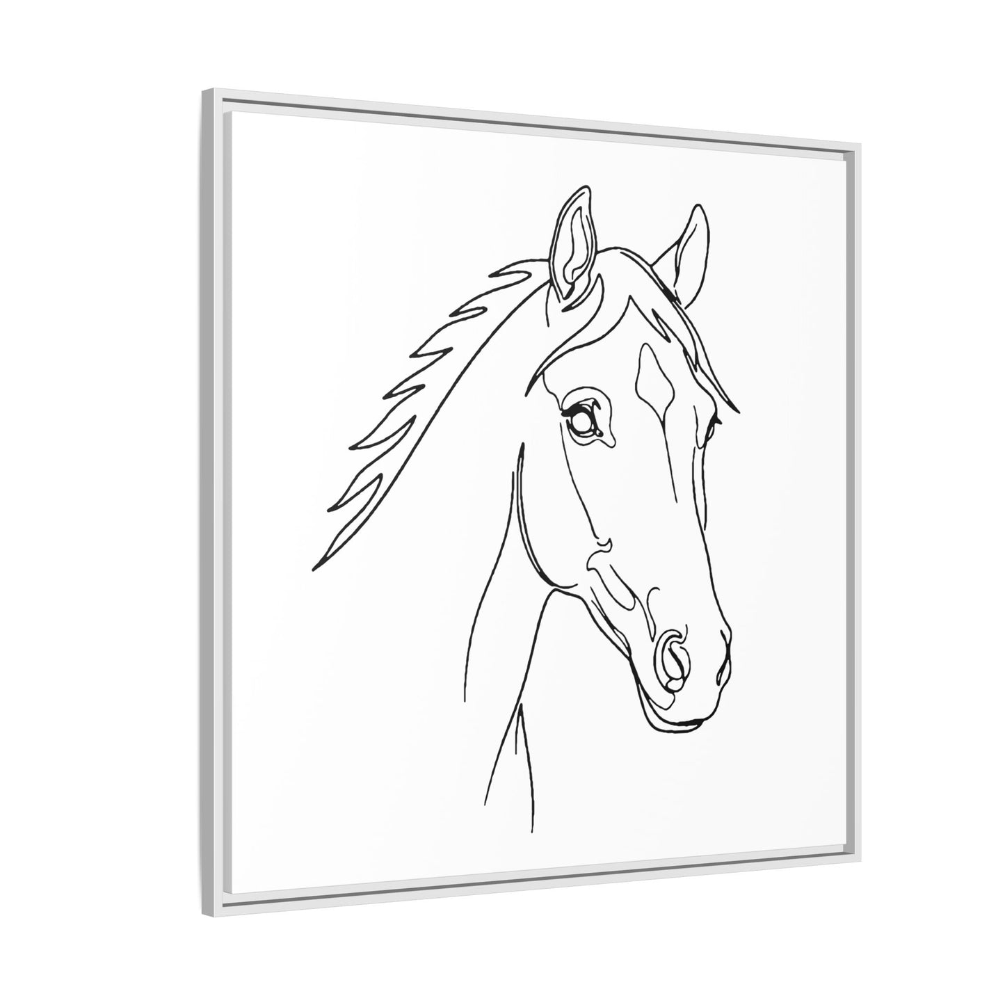 Horse Portrait Sketch - Framed Canvas