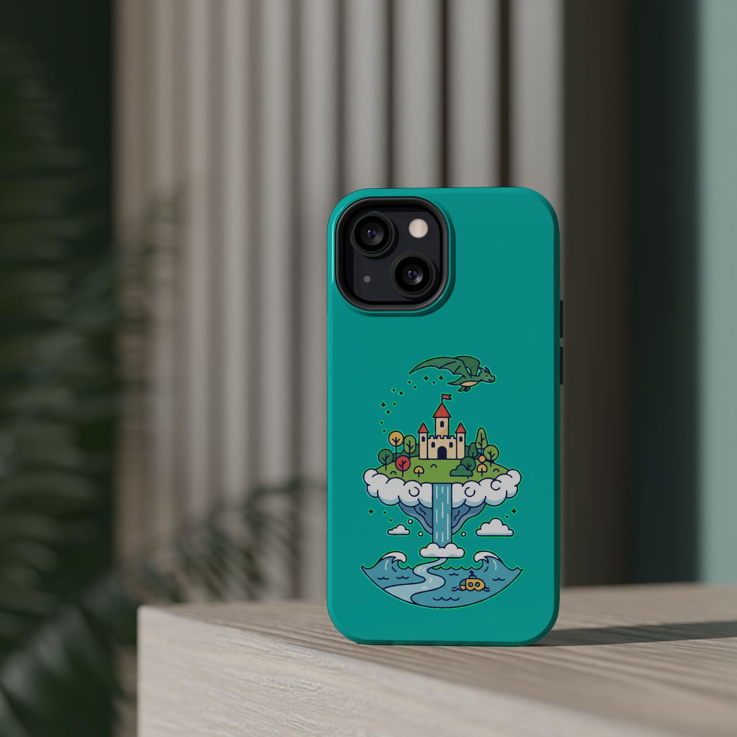 Floating Castle Dragon - Magical Fantasy Island - Magnetic Phone Case