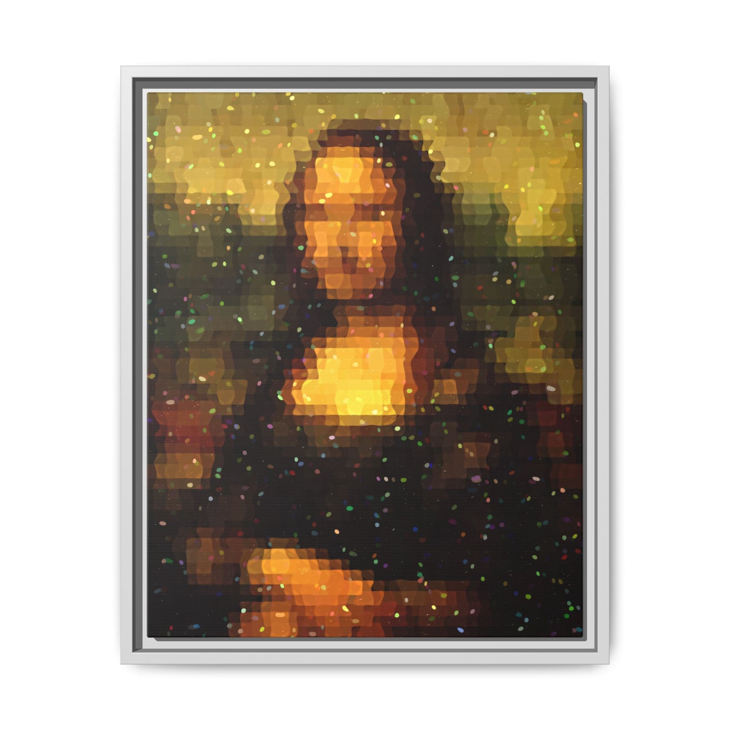 Pixel Muse — Silent Smile - Framed Canvas