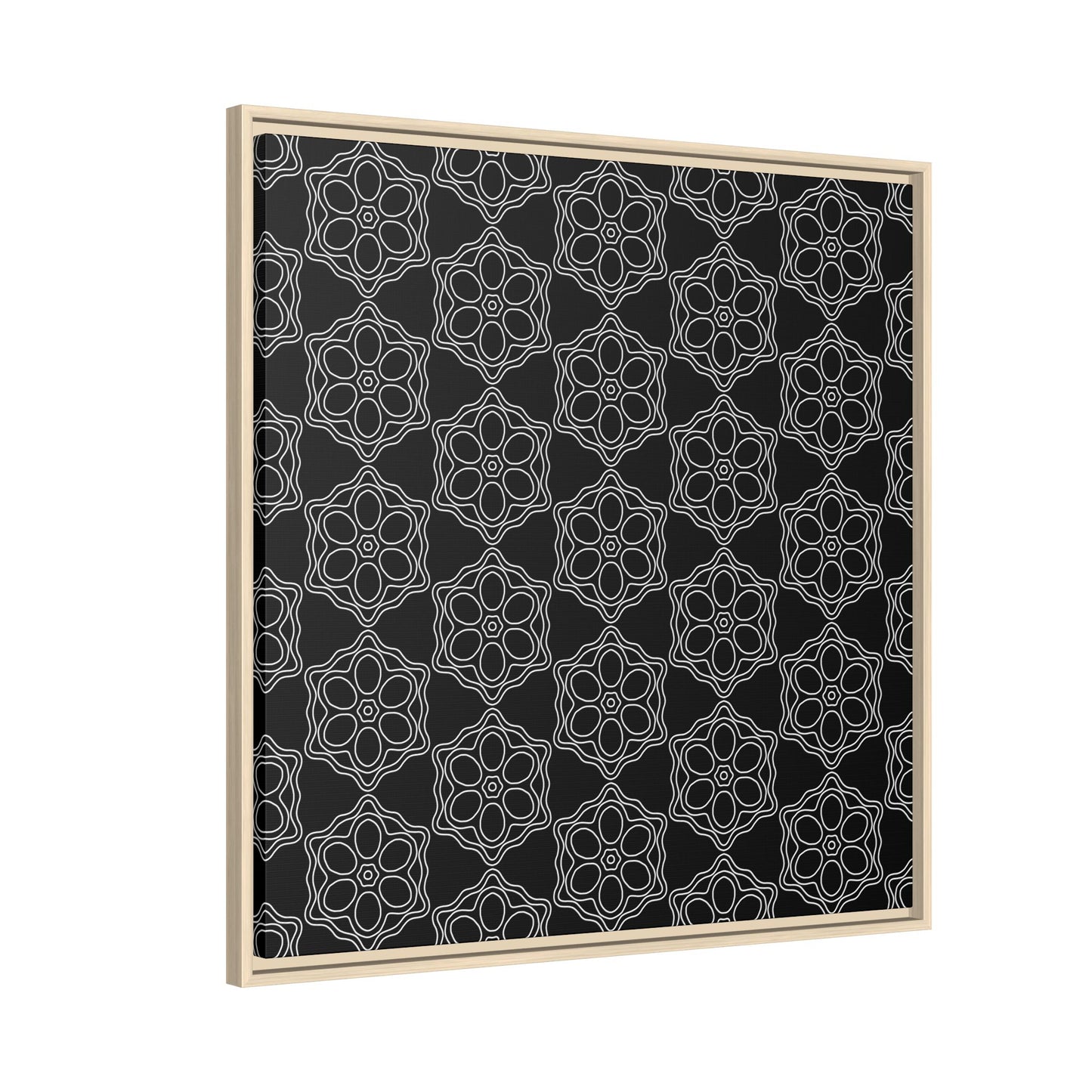 Geometric Sacred Flower - Framed Canvas