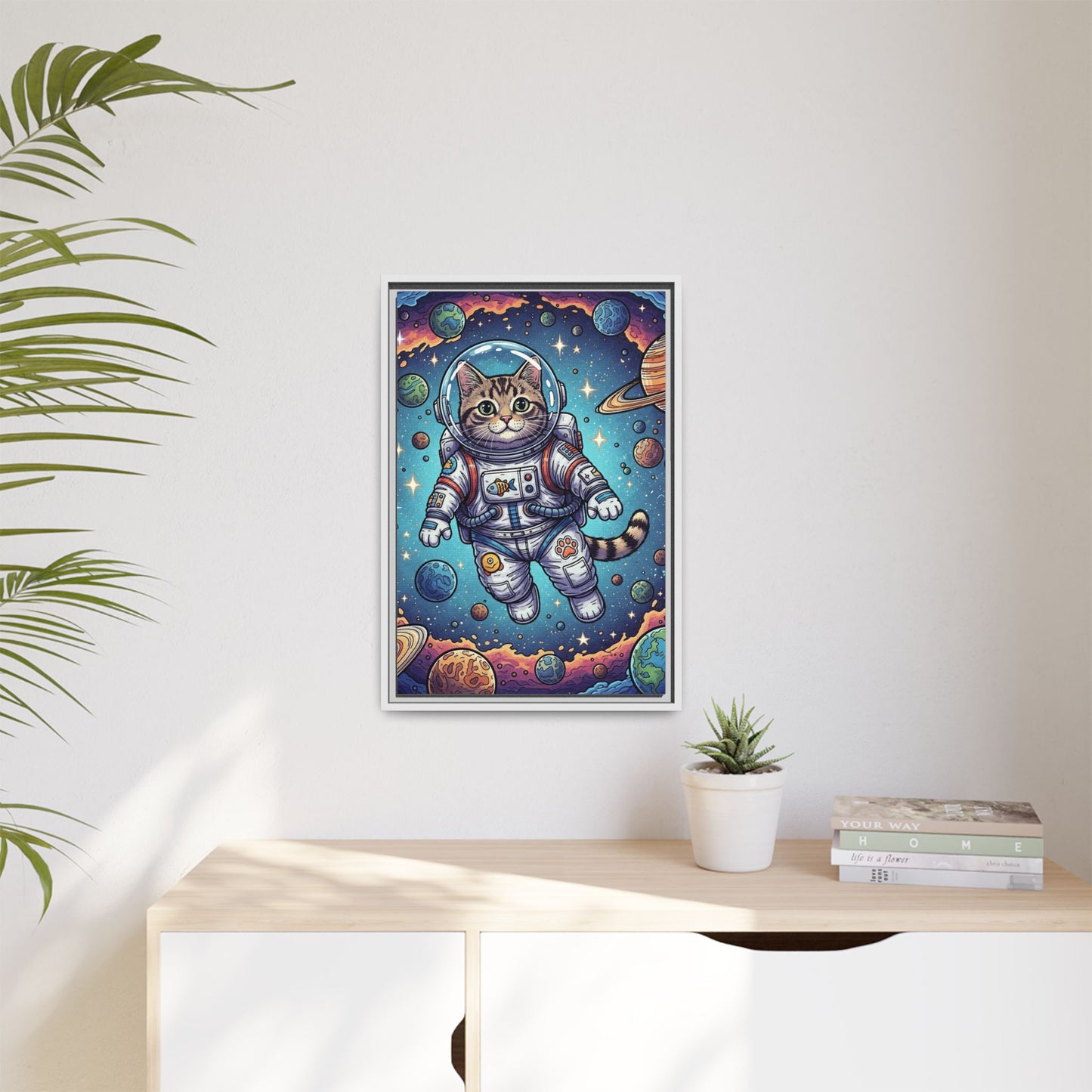 Astronaut Cat - Framed Canvas