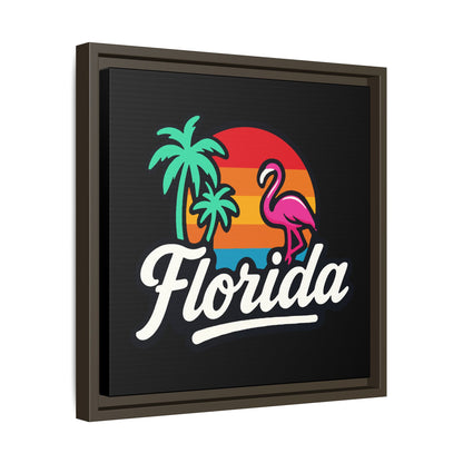 Florida Sunset Palm - Framed Canvas