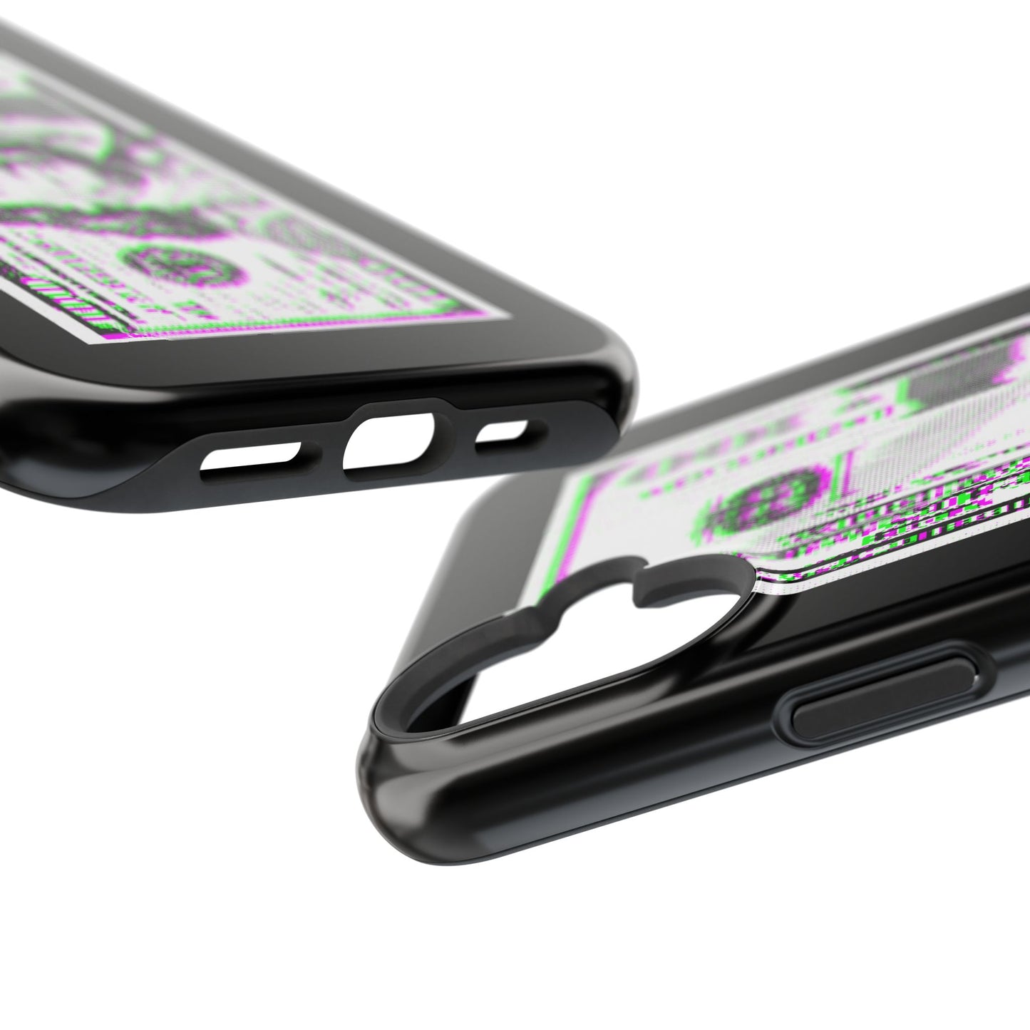 100 Dollars Bill - Green/Magenta Glitch - Magnetic Phone Case