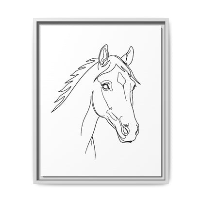 Horse Portrait Sketch - Framed Canvas