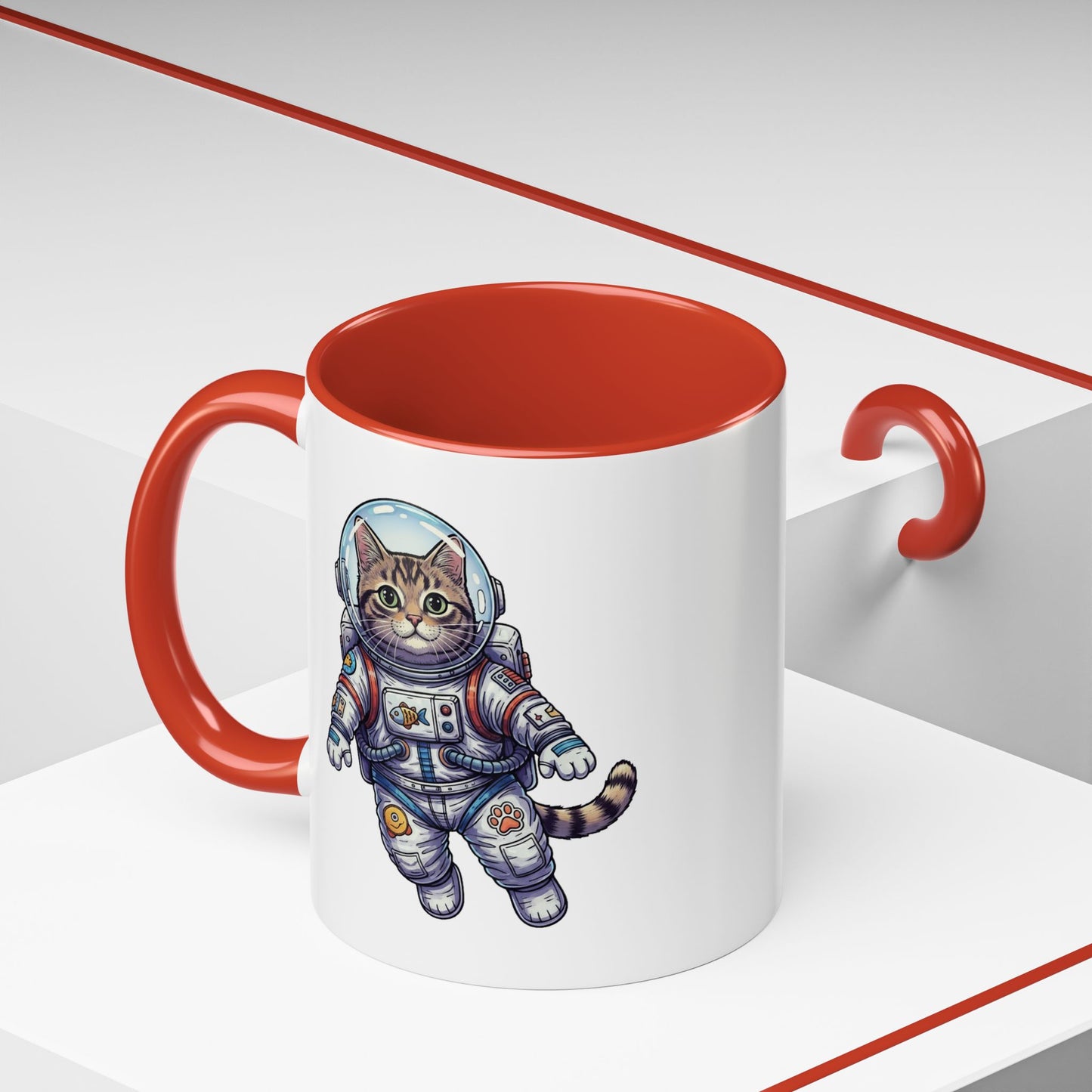 Astronaut Cat - Color Accent Mug