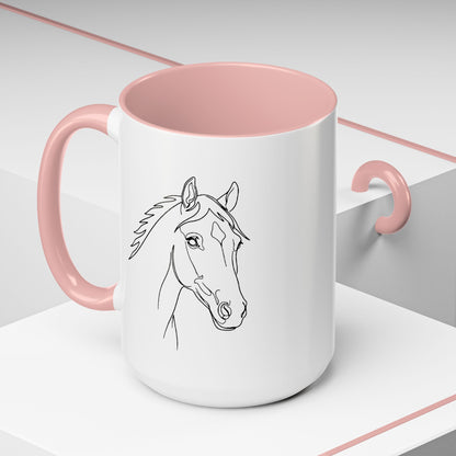 Horse Portrait Sketch - Color Accent Mug