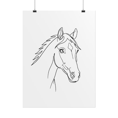 Horse Portrait Sketch - Rolled Poster