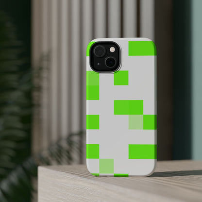 Lime Green Pixel Grid - Magnetic Phone Case
