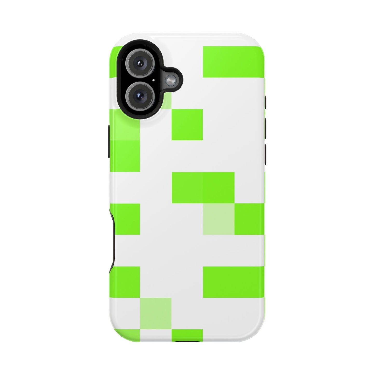 Lime Green Pixel Grid - Magnetic Phone Case