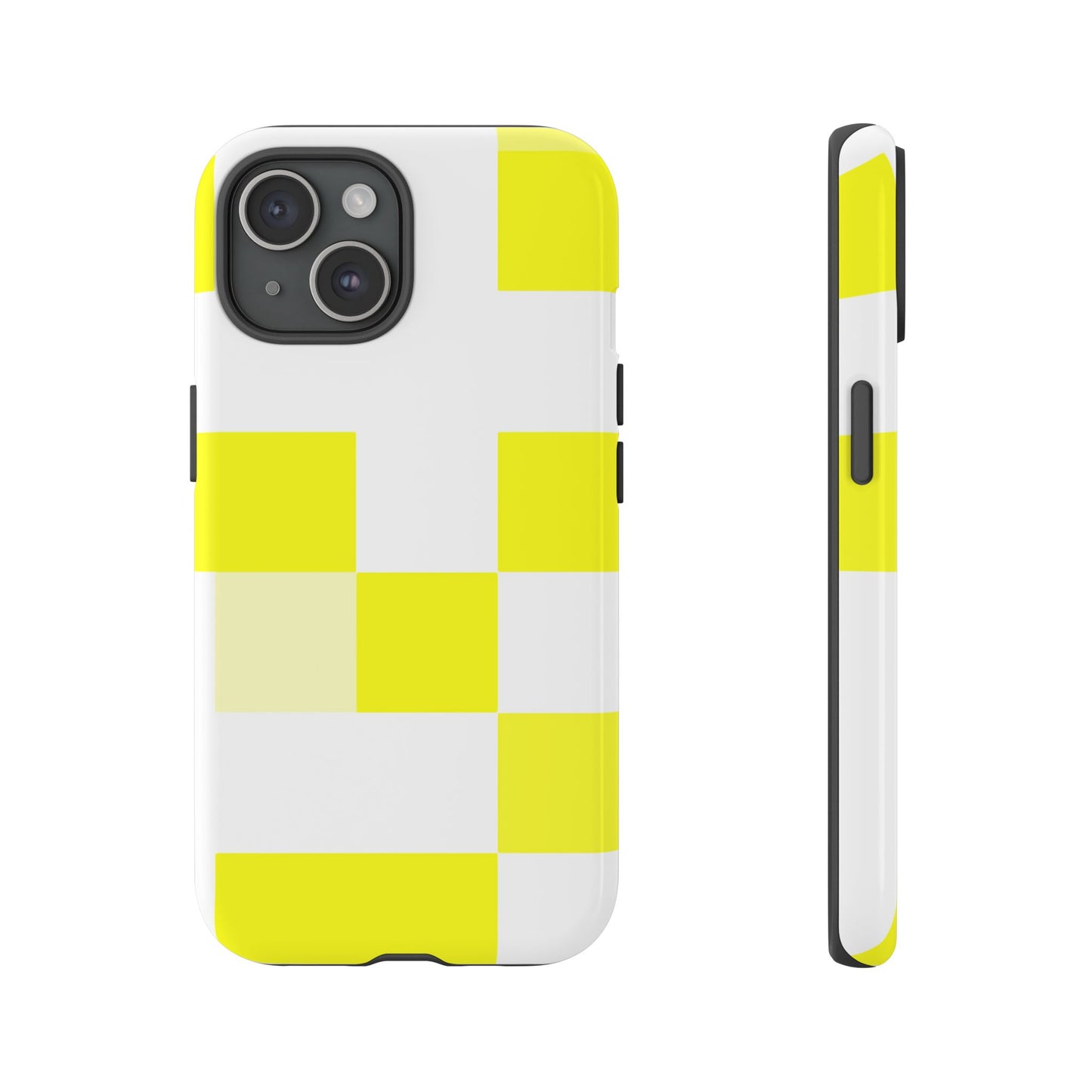 Yellow Pixel Grid - Phone Case