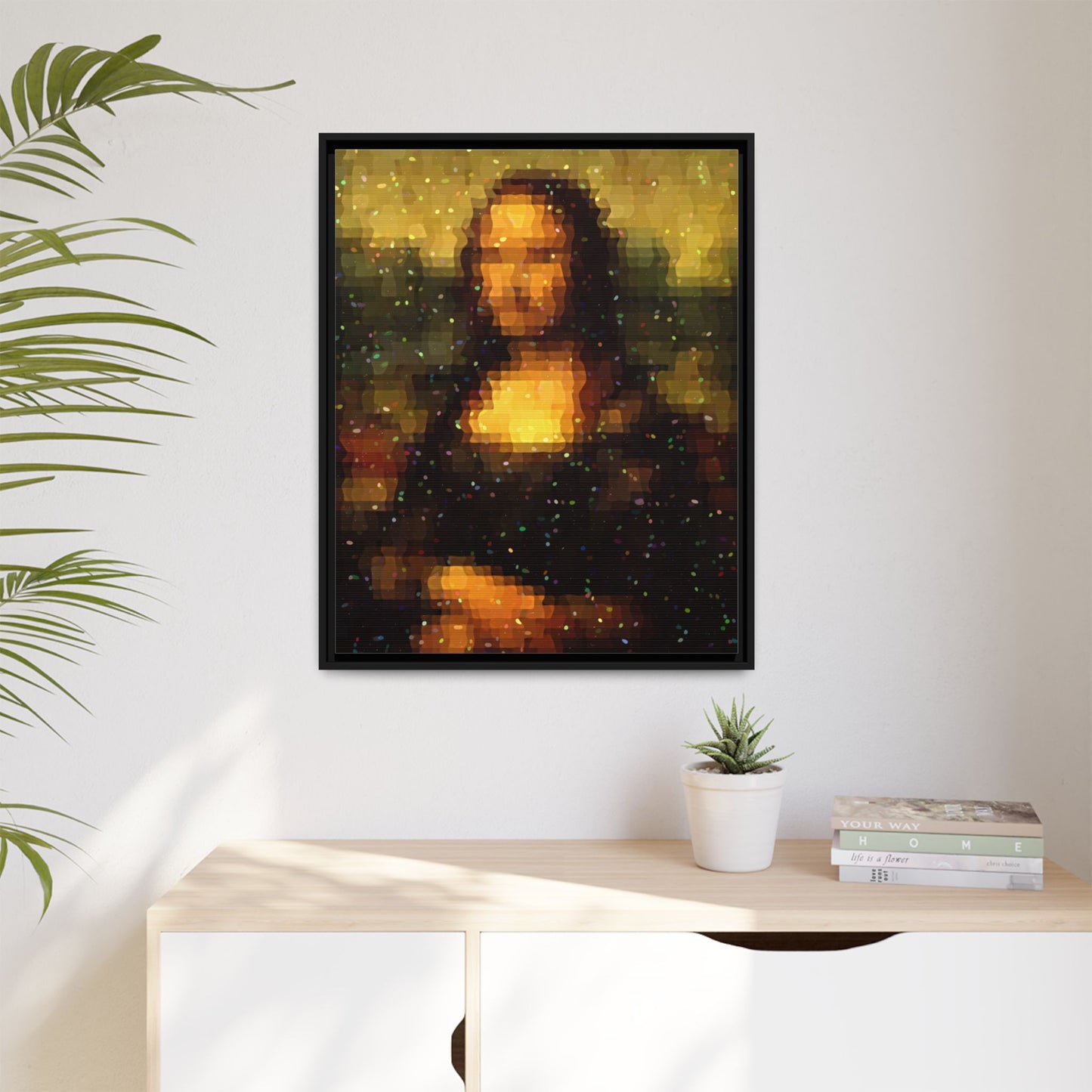 Pixel Muse — Silent Smile - Framed Canvas