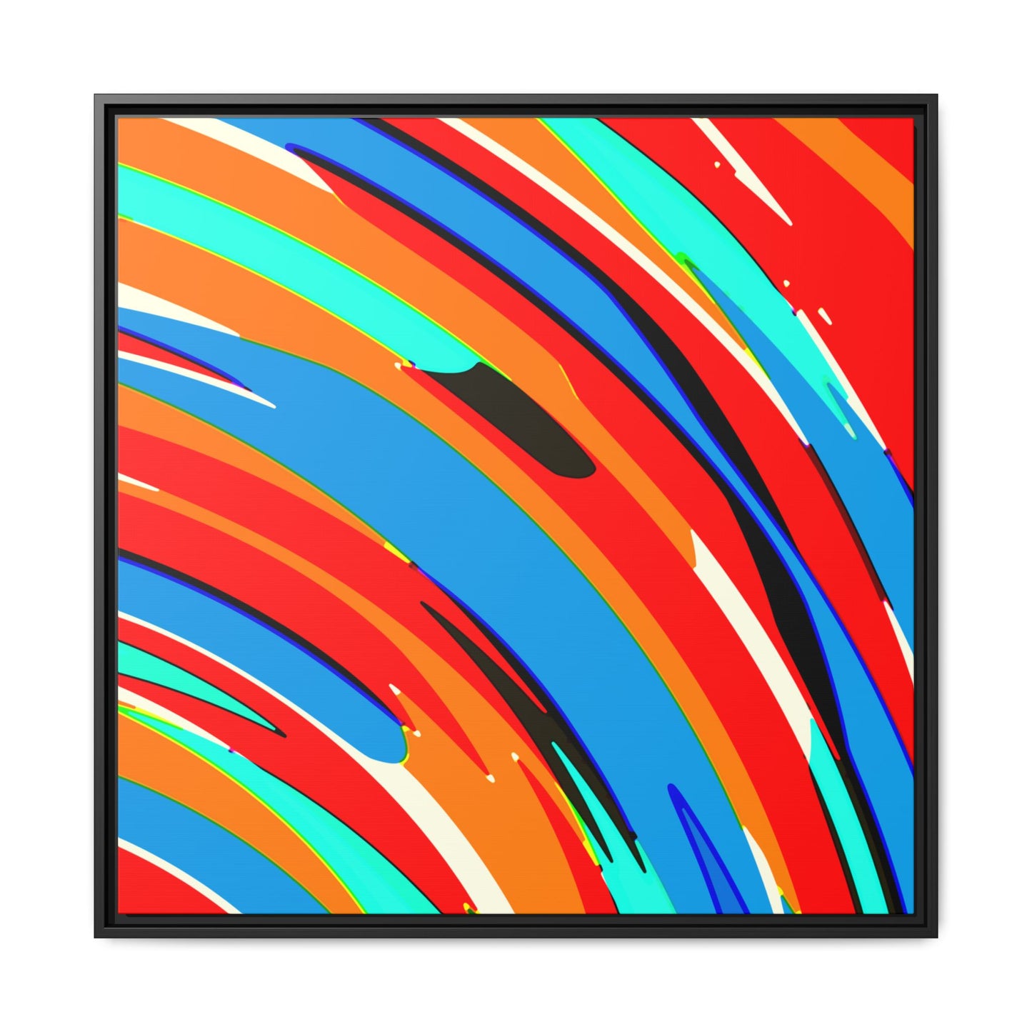 Abstract Rainbow Swirl Arc - Framed Canvas