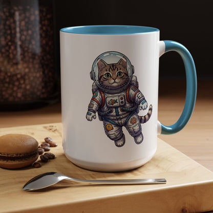 Astronaut Cat - Color Accent Mug