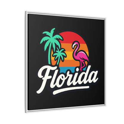 Florida Sunset Palm - Framed Canvas
