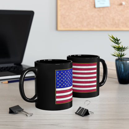 New Glory American Flag (Gold Edge Edition) - Black Mug