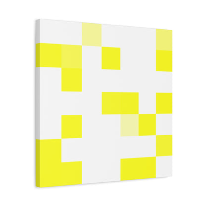 Yellow Pixel Grid - Canvas