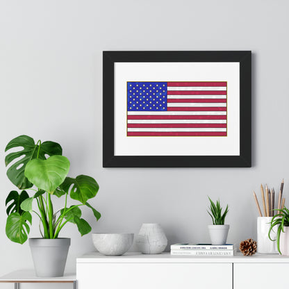 New Glory American Flag (Gold Edge Edition) - Framed Poster