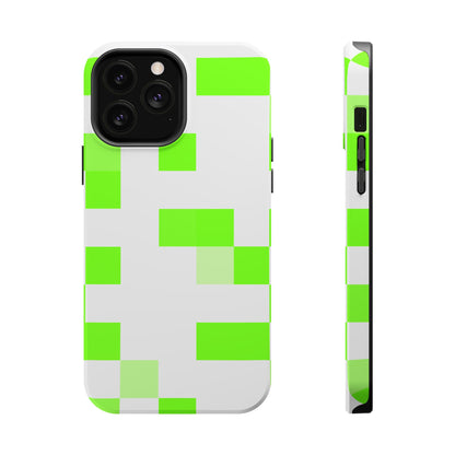 Lime Green Pixel Grid - Magnetic Phone Case