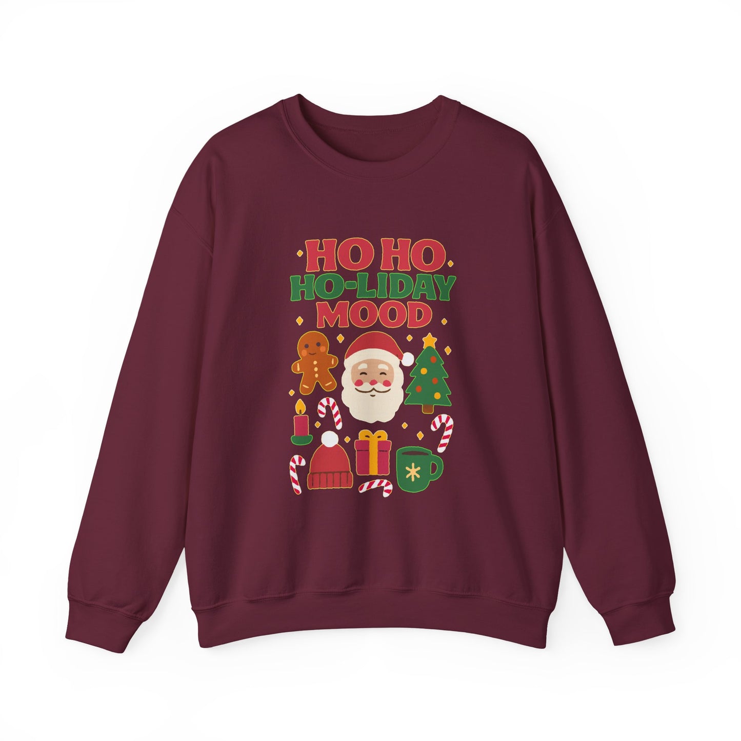 Festive Holiday Sweatshirt, Christmas Crewneck, Cozy Winter Gift, Unisex Sweatshirt, Seasonal Apparel, Ho Ho Ho-liday Mood