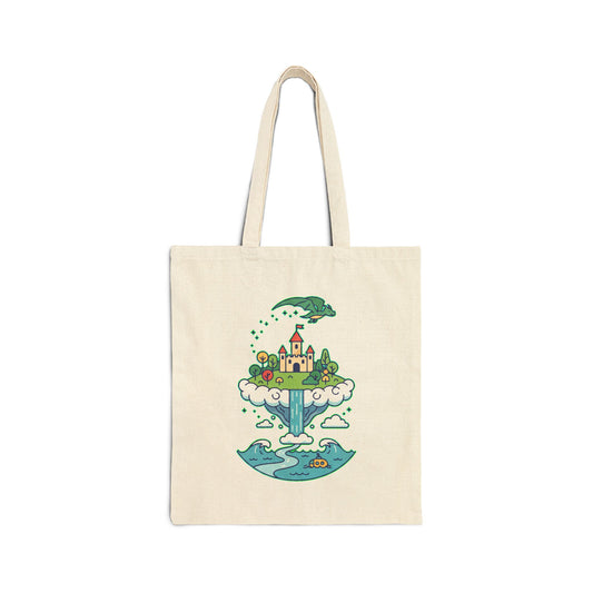 Floating Castle Dragon - Magical Fantasy Island - Tote Bag