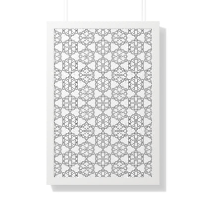 Elegant Geometric Framed Vertical Poster, Home Decor Art, Wall Art, Bohemian Vibes, Modern Design, Gift for Art Lovers