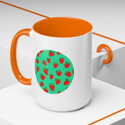 Strawberry Pattern - Color Accent Mug