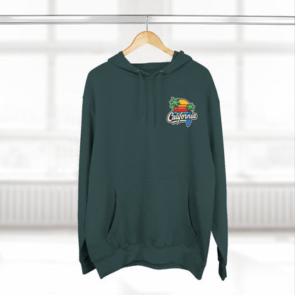 California Sunset Fleece Hoodie, Cozy Streetwear, Beach Vibes, Gift for Her, Summer Outfit, Travel Apparel