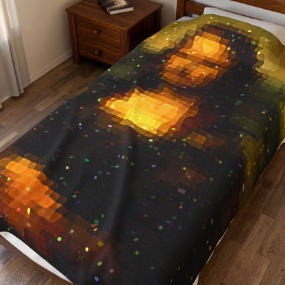 Pixel Muse — Silent Smile - Plush Blanket