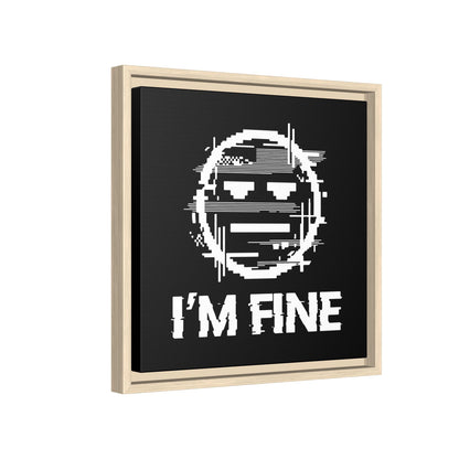 I’m Fine Glitched Smiley - Framed Canvas