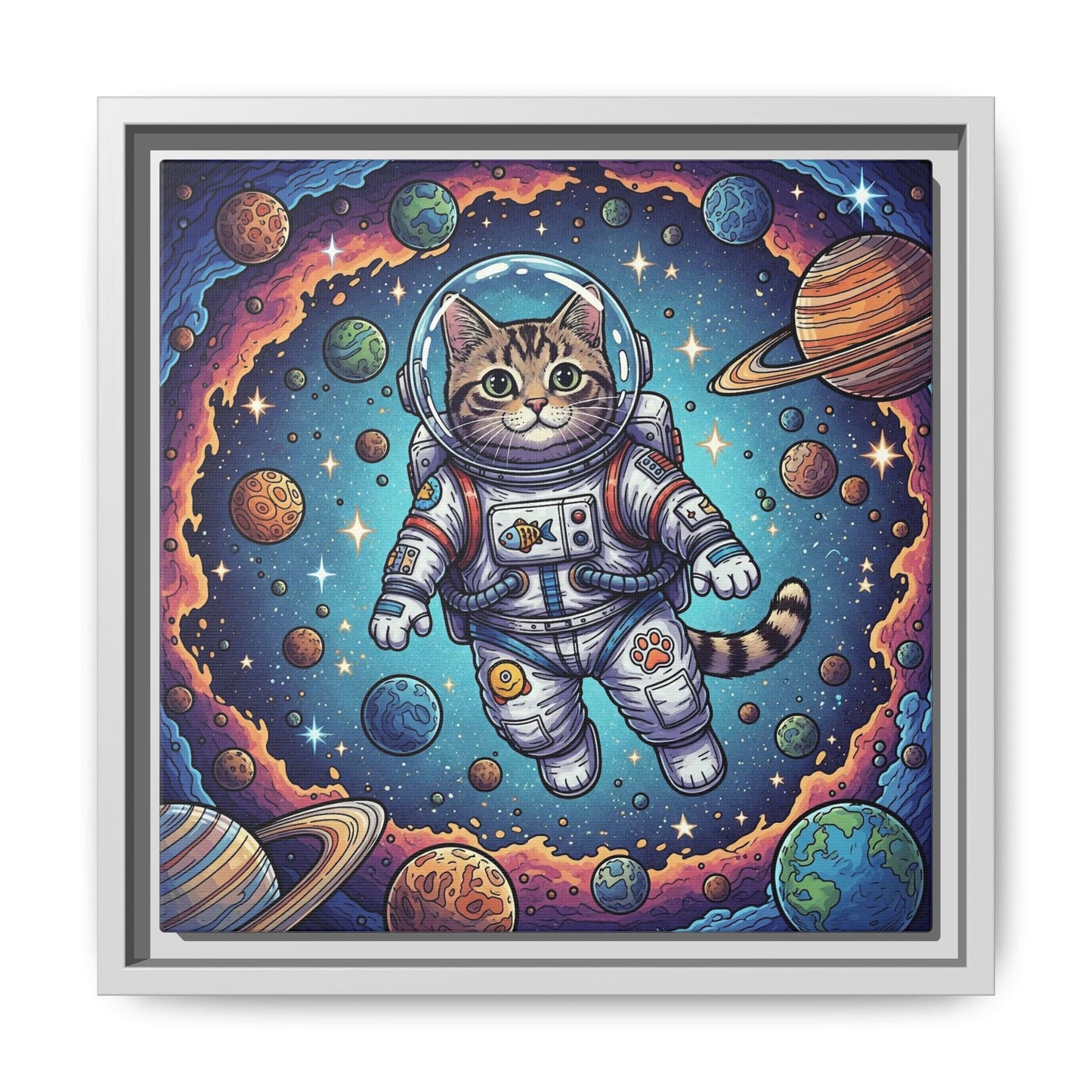 Astronaut Cat - Framed Canvas