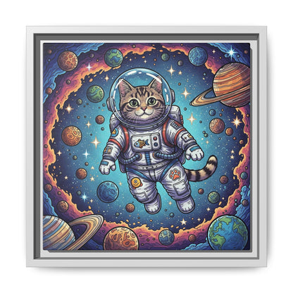 Astronaut Cat - Framed Canvas