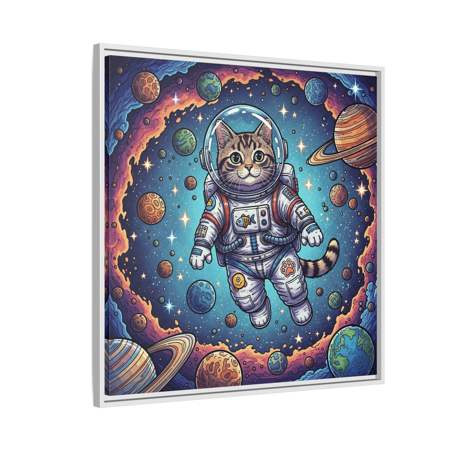 Astronaut Cat - Framed Canvas