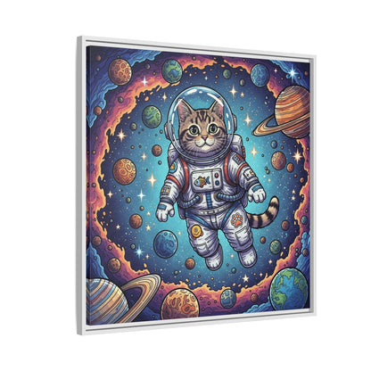 Astronaut Cat - Framed Canvas