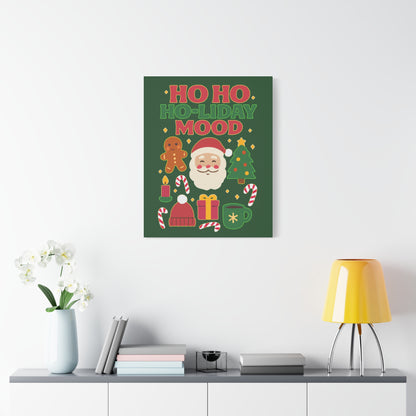 Holiday Canvas Wall Art, Festive Decor for Christmas, Santa and Gingerbread Vibe, Seasonal Home Decoration, Gift for Christmas Lovers