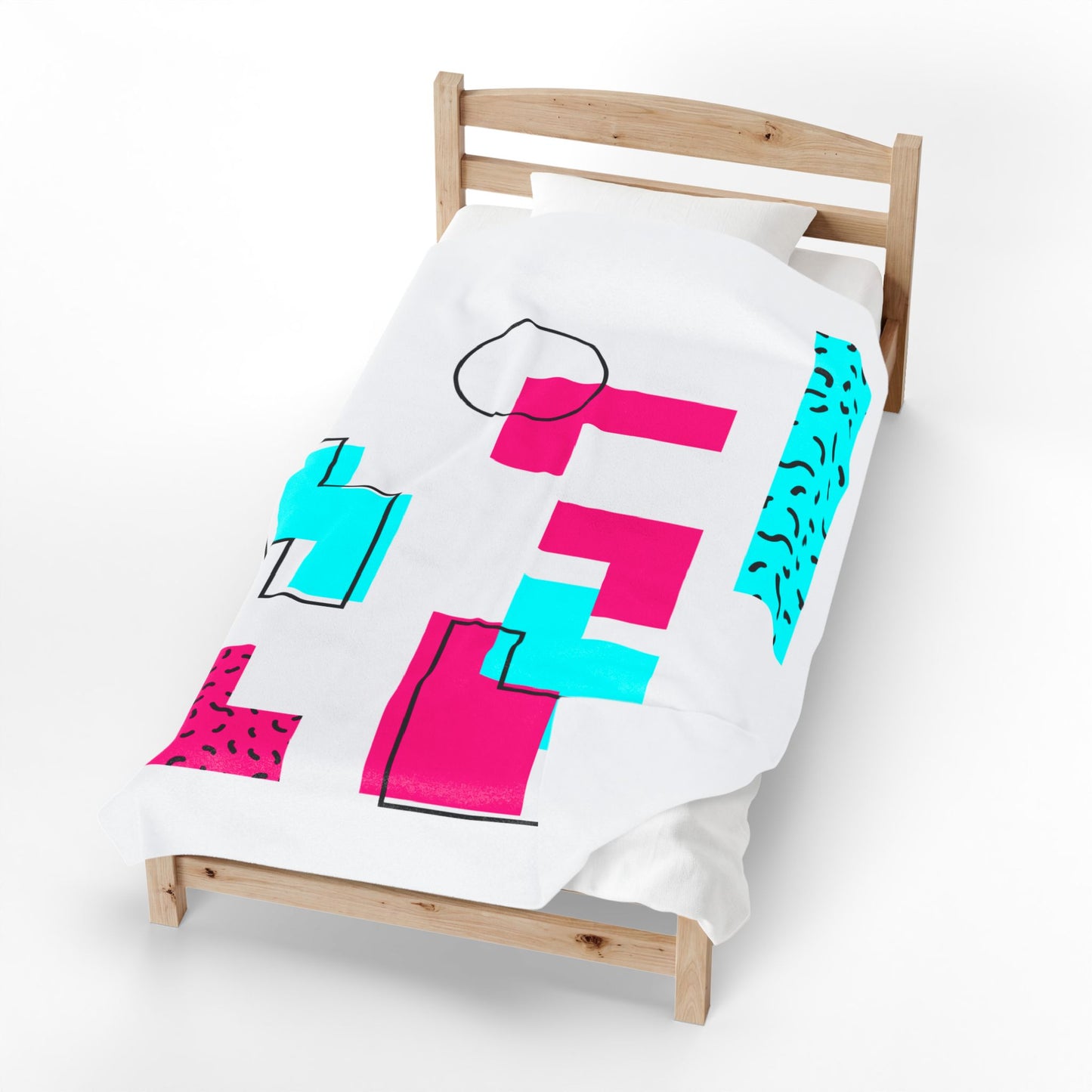 Retro Geometric Vibes - Plush Blanket