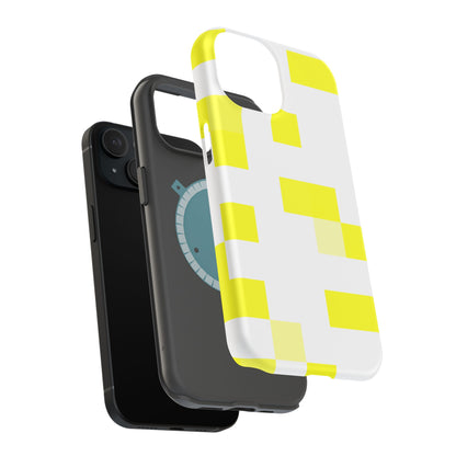 Yellow Pixel Grid -  Magnetic Phone Case