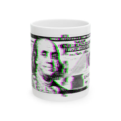 100 Dollars Bill - Green/Magenta Glitch - Mug