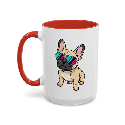French Bulldog with Sunglasses - Color Accent Mug